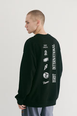 マルチロゴクルーネック / BSR2223FWPO074 MULTI LOGO CREWNECK BLACK