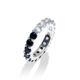 [S925]ハーフテニスリング/[S925] Black Half Tennis Rilng (silver)