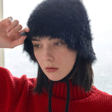 VAZAR Hairy Cloche Hat / Black