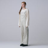 FRILL HEART CORDUROY OVER-ALL, FLORAL CREAM