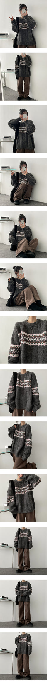 Rollin pattern coloring subtle twisted knitwear