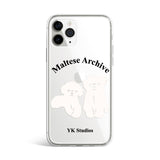 ジェリーフォンケース ツーマルチーズシルエット / Jelly phone case two maltese silhouette