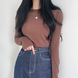 エクステンデッドスリーブラウンドネックTシャツ