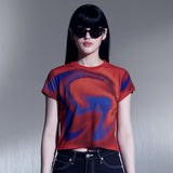 ドランクグラフィッククロップTシャツ / RED DRUNK GRAPHIC CROP T-SHIRTS
