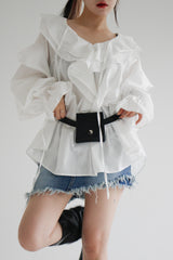 モノラッフルブラウス / Mono ruffle blouse (2color)