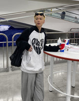 ハートラグランオーバーフードTシャツ/No.9674 heart raglan over hood T (3color)