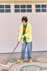 KIRSH X MISAKI KAWAI PATTERN CARDIGAN [LEMON]