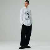 ツータックワイドシルキーパンツ/TWO TUCK WIDE  SILKY  PANTS-BLACK