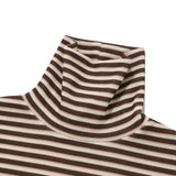 ビッグドゥードゥルチェリーハイネックストライプロングTシャツ／BIG DOODLE CHERRY HIGH NECK STRIPE T-SHIRT [BROWN]