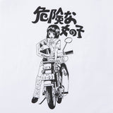 ア モーターサイクルガールラグランロングスリーブ