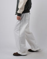 ペイントラインダーティジーンズ / paint line white dirty jeans