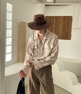 Extended Sleeve Flap Pocket Shirt(3 color) (6595314188406)