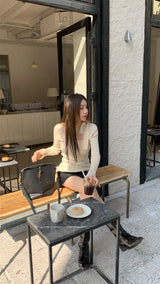 High-end bow knit top