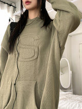 Gerber S overfit one-piece hooded knit