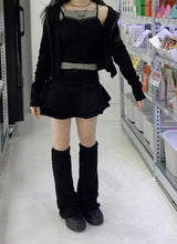 デニムカンカンミニスカート / Dark Blue Denim Cancan Mini Skirt