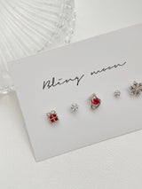 [5 set] red winter christmas piercing set