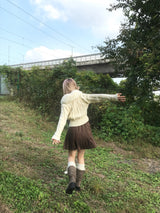 Aki Checkered Pleats Skirt