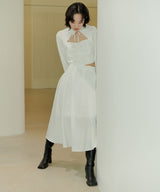 HIGH WAIST FLARE MAXI SKIRT - IVORY (6689408712822)