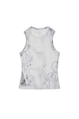 グラフィックノースリーブトップ / GRAPHIC SLEEVELESS TOP (BLUE)
