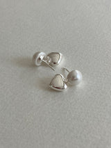 [92.5silver] heart pearl earrings