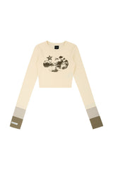 ビンテージスリーレイヤードウォーマークロップTシャツ