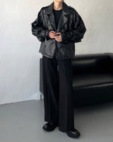 GMレザーバルーンショートジャケット/GM leather balloon short jacket (1 colors)