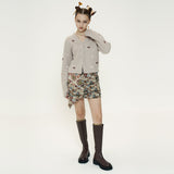 Finger Hole Ribbon Cardigan [Beige]