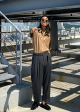 Soft punched-knit collar shirt 3COLOR