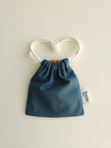 Two tone string pouch - teal blue S