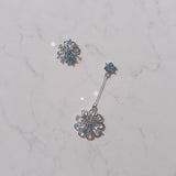 ピュアブルーフラワーズピアス