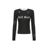 へルガールライントップ/0 5 hell girl line top - BLACK