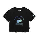 チェリーアーチロゴクロップTシャツ / CHERRY ARCH LOGO CROP T-SHIRT [BLACK]