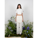 トラックシャーリングスカートパンツ / TRACK SHIRRING SKIRT PANTS - WHITE