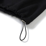 V-neck Cropped Sweat Shirt [BLACK] (6618780860534)