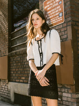 リンクルリボンパフブラウス / Wrinkle Ribbon Puff Blouse (2colors)