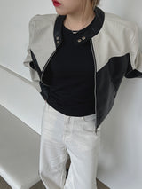 モーターカラーマッチングレザージャケット / motor color matching leather jacket
