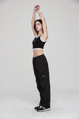 mii リブ クロップタンクトップ / mii RIBBED CROP TANK TOP BLACK