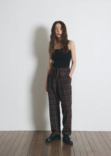 DREAMCATCHER CHECK LOOSE-FIT PANTS (Khaki) (6680169611382)
