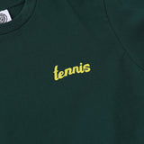 テニスボールクルーネックダークグリーンユニセックスTシャツ / Tennis ball crew neck dark green Unisex T-shirt