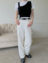 アンバランスドニットスリーブレス / Unbalanced Knit Sleeveless (2color)
