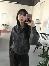 Arcti leather blouson jacket