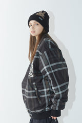 ビッグロゴカラーバーシティジャケット/BSR2223FWJK026 BIG LOGO COLLAR VARSITY JACKET BLACK CHECK