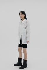Zip-up lettering shirt (2color)