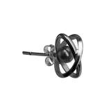 ETERNAL pearl earring (BLACK) -Single piece- (4630618505334)