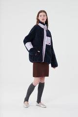 チェリーポケットフリースジャンパー / CHERRY POCKET FLEECE JUMPER [NAVY]