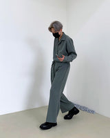 ツータック ベルト ジャンプスーツ / RO Two-Tuck Belted Jumpsuit (4 colors)