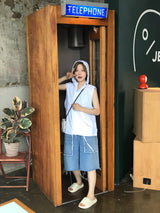 Slush denim half pants