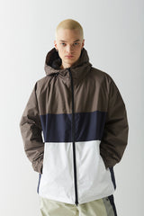 クロスボックスフーデッドジャケット/BSR2223FWJK027 CROSS BOX HOODED JACKET KHAKI WHITE