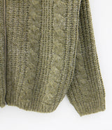 ケーブルハイネックジップアップカーディガン / Cable high neck zip-up cardigan (6color)