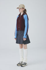 ダブルラップミニプリーツスカート / Double Lap Mini Pleated Skirt [Grey]